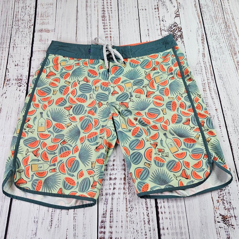 William Murray Swim Shorts Trunks Men 32 Green Melon Cocktail Golf Surf Multiuse